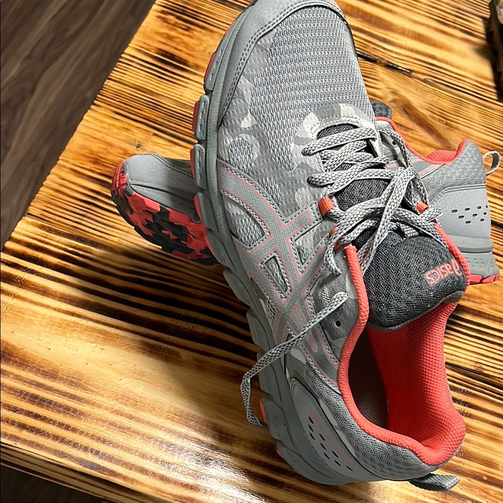 Asics Gray and Pink Athletic Sneakers - Picture 2 of 9